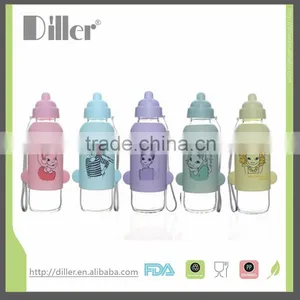 Glass Water Bottle Silicone Sleeve for Baby 145ML thumbnail-1