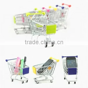 Mini Shopping Cart Trolley Supermarket Shopping Cart Model Metal Crafts Shopping Cart thumbnail-1