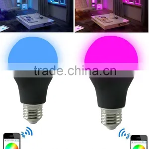 E27 Music Alarm Group Bluetooth E27 Dimmable 16Million Colors Smart LED Light Bulb 85-265v thumbnail-2