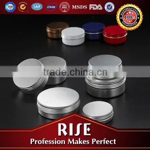 Round Flat Aluminum Silver Cream Jar thumbnail-1