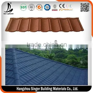 Aluminum Zinc 0.4mm Stone Coated Metal Roofing Tile With Kenya Standard thumbnail-1