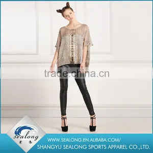 China Wholesale Women Black Slim pu Leggings Winter thumbnail-1