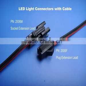 JST SM 2 Pin Male + Female Connector Black for LED Strip Power Cable Connection. thumbnail-1