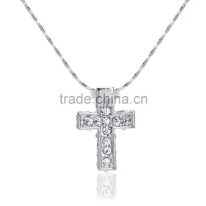 Jewelry Crystal 18k Gold Cross Pendant Necklace Quality Choice thumbnail-3