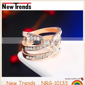 New Design Punk Style Twist Wholesale Wedding Ring Gold Plated thumbnail-2