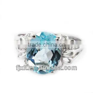 Custom Design 925 Sterling Silver Fashion Jewelry Big Ring thumbnail-1