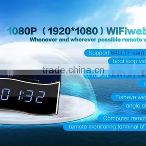 HD 1080P Wide Angle Lens Camera WIFI Clock ,New HD SPY 1080P WIFI Clock Camera thumbnail-5