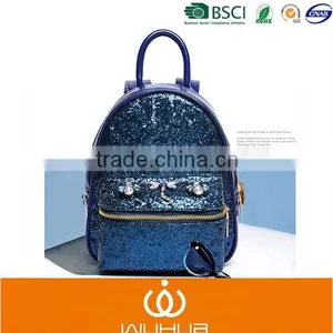 2016 Fashion Lady's Shoulder Bag Women Shiny Paillette Backpack Black Blue thumbnail-1