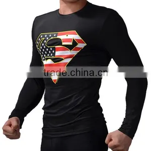 Cheap and Good Quality Custom Pattern Superhero t Shirts Men's Compression Short Sleeves Avengers Tops With Oem Sevice thumbnail-2