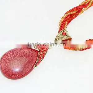 New Fashion Women Long Bib Crystal Pendant Vintage Statement Necklace Jewelry thumbnail-2