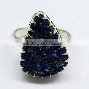 Forever !! Pear Shape Lapis Druzy 925 Sterling Silver Ring, Gemstone Silver Jewelry, Handmade Silver Jewelry thumbnail-2