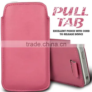 Wallytech Soft PU Leather Pull TAB Slip Pouch Case Cover For Samsung Galaxy S4 I9500 Pull Leather Case thumbnail-5