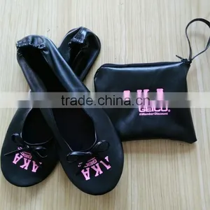 Print Your Own Logo On The Special Customized Wedding Gift Folding Ballet Flat Shoes Quality Choice thumbnail-4
