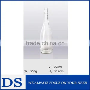 Wholesale 250ml Mini Food Grade Glass Bottle for Juice With Cork thumbnail-1