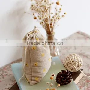 Cheap Linen Fabric Pouch,Linen Cosmetic Bags Wholesale thumbnail-3