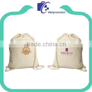 Promotional 100% Cotton Drawstring Bags With Logo thumbnail-2