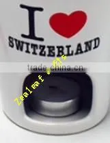 Special Ceramic Chocolate Fondue Cup,white Ceramic Fondue Mug With Forks thumbnail-1