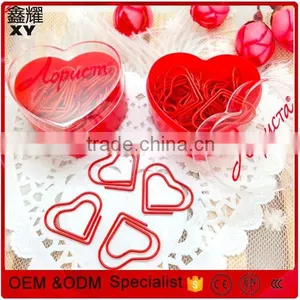 Professional Factory Customer Logo Red Fancy Heart Shape Novelty Paper Clips thumbnail-4