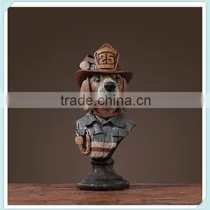 Hand Carving Resin Dog Official Dog Lady and Sir Statues,resin Dog Statue thumbnail-4