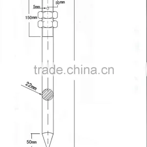 Galvanized Ground Rod Earth Rods With Clamp for Overhead Pole Line Hardware 11kv/33kv Stay Rod thumbnail-2