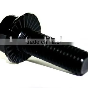High Quality Black Plated DIN6923 Hex Flange Bolts and Nuts thumbnail-1