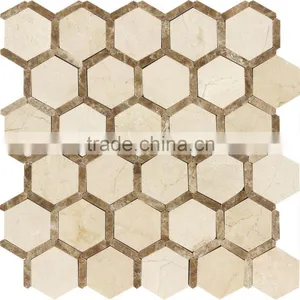 Cream Marfil Mosaic Flooring Tile thumbnail-2