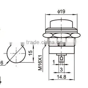 Kitchen Exhaust Cooker Hood Switch,RED Latching Dash OFF-ON Push-Button DIY Switch thumbnail-2
