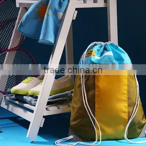Drawstring Backpack, Shoe Bag, Drawstring Bag With Mesh thumbnail-4
