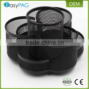 China Factory Made Desktop Fancy Custom Rotating Metal Mesh Pen Holder thumbnail-4