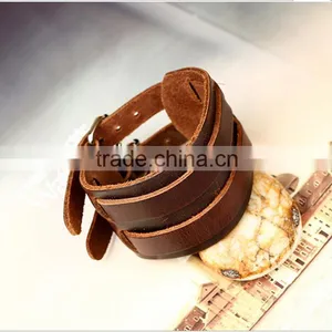 Wholesale 100% Genuine Leather Bracelets Handmade Jewelry Braided Leather Bracelets thumbnail-3