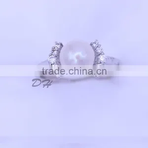Cheap Wholesale 925 Sterling Silver Cultured Pearl Rings For Women thumbnail-3