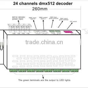 Bincolor DC12V-24V Dmx512 Decoder and Dmx Controller 24CH thumbnail-3