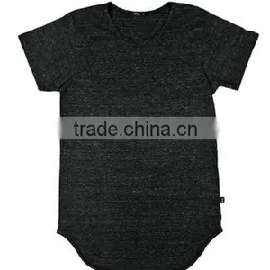 SUMMERE FASHION LONG T SHIRT EXTENDED BLACK GRAY BLEND TEE thumbnail-1