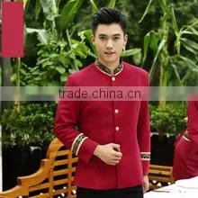 Restaurant Hotel Waitress Design Server Sushi Bar Staff Red Uniform thumbnail-3
