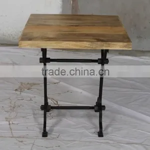 Industrial Iron Wood Coffee Table thumbnail-2