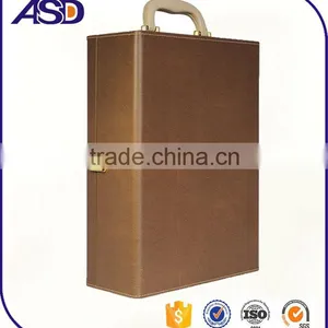 UV Coating Printing Handling High Standard pu 2bottles Wine Gift Packaging /wine Boxes thumbnail-2