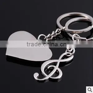 Wholesale Music Metal Key Chains/ Heart Shape Metal Key Chains/Piano Metal Key Chains thumbnail-1