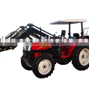 4x4 Compact Tractor With Loader, Wheeled Tractor DQ404 With Front End Loader and Backhoe Attachment thumbnail-1