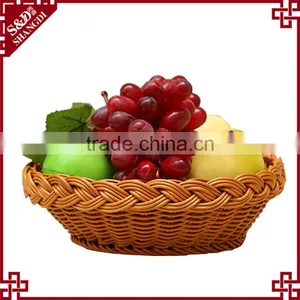 Plastic Rattan Empty Picnic Baskets Wholesale for Fruit Display thumbnail-1