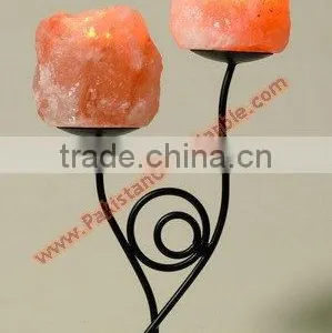 WROUGHT IRON SALT CANDLE HOLDER & TEALIGHTS thumbnail-2