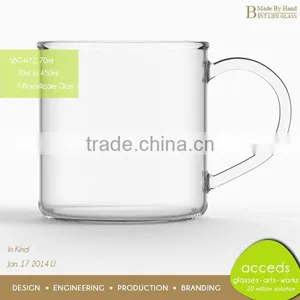 Hand Blown Personalized Single Wall Fancy Borosilicate Glass Tea Mug thumbnail-2