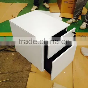 Metal Steel 2 Drawer Mobile Pedestal Table Storage Powder Coated Steel Drawer Cabinet thumbnail-3