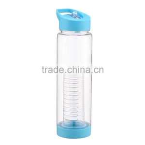 NO BPA Flip-top Leak Proof Infuser Fruit & Veggie Infusion Sports Water Bottle, 24 Oz thumbnail-2