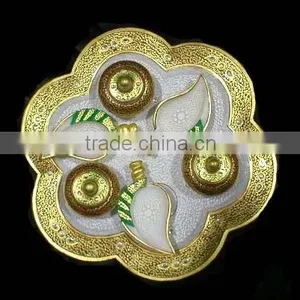 Indian Marble Dry Fruit Box With Tray, Deepawali Gift Box, Wedding Gifts, Decorative Sweets Box, Fancy Dry Fruits Box With Tray thumbnail-1