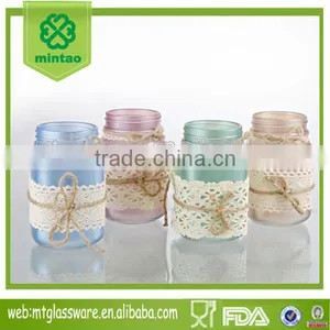 Bud Silk Cloth 4colorful Machine Made Glass Mason Jar Vase thumbnail-1