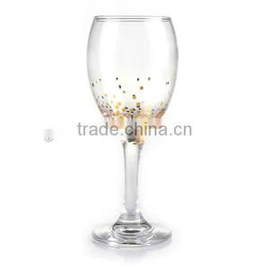 High Quality Wine Glass and Water Glass Set With Golden Decal thumbnail-3
