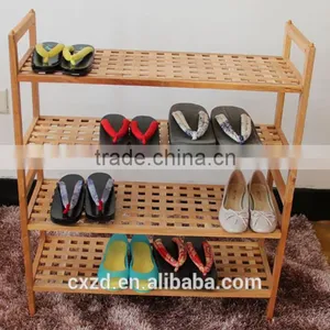 Wholesale Four-tier Walnut Shoe Rack thumbnail-1