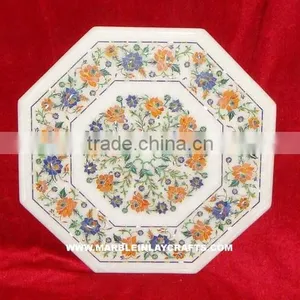 Handcrafted Pietra Dura Marble Inlay Table Tops thumbnail-1