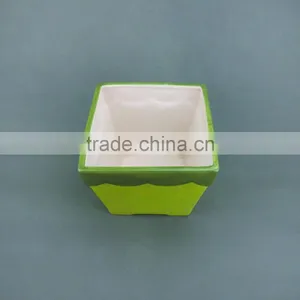 Customized Green Ceramic Flower Pot thumbnail-2