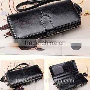 New Fashion Women Sheepskin Handbag Purse Leather Wallet Card Package Long Wallet thumbnail-4